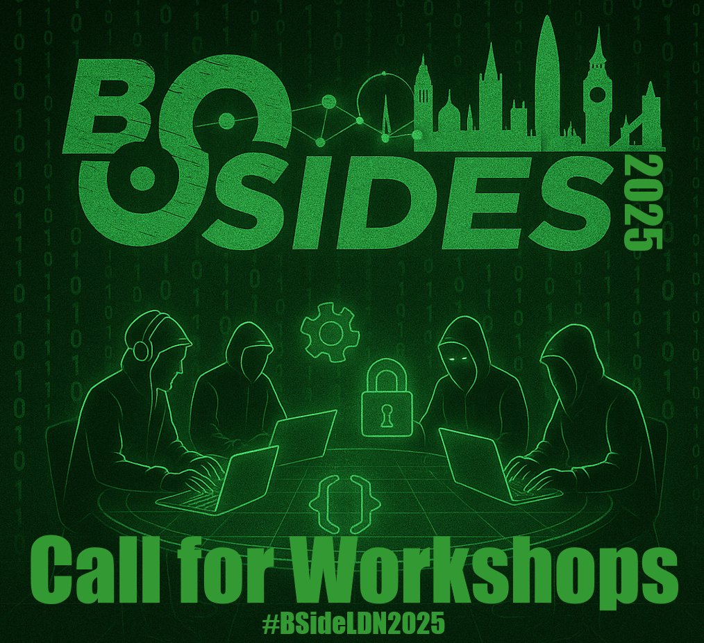 #BSidesLDN205 Call for Workshops is still open!
Want to pass on the knowledge you have? 

Here's your chance: cfp.bsides.london/bsides-london-…
Any topic.
2-4hrs long
Not a commercial presentation 
30 people minimum audience (mixed experienced levels)

#Security #BSIdes #London