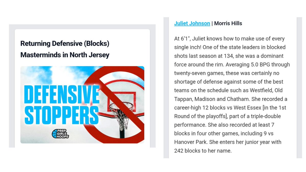 Thanks for the call out - blocks are a favorite part of my game! <a href="/EJayArrow/">E J 🏀</a> <a href="/PGHNewJersey/">Prep Girls Hoops New Jersey</a> 🏀💪
<a href="/nj_panthers/">NJ Panthers</a>
<a href="/CoachZ_NJP/">Zakiya Beckles MAT, LAT, ATC</a>
<a href="/CoachJordanNJP/">Jordan Stites</a>
<a href="/CoachDillonMHGB/">Brian Dillon</a>