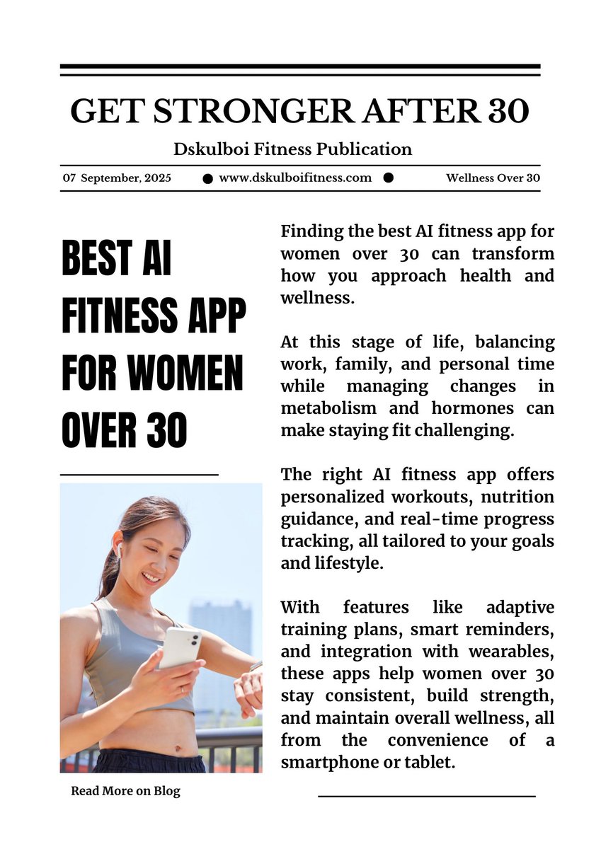 Dskulboifitness's tweet image. Discover which AI fitness app suits you best and transform your fitness lifestyle: shorturl.at/ddqCV

#FitnessOver30 #AIWorkout #WomenWhoTrain #HealthTech #WellnessJourney