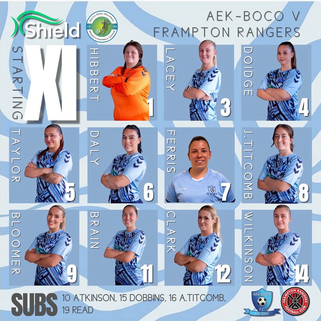 Your 1st team starting XI for this afternoon against @framptonrangersladiesfc ⚽️