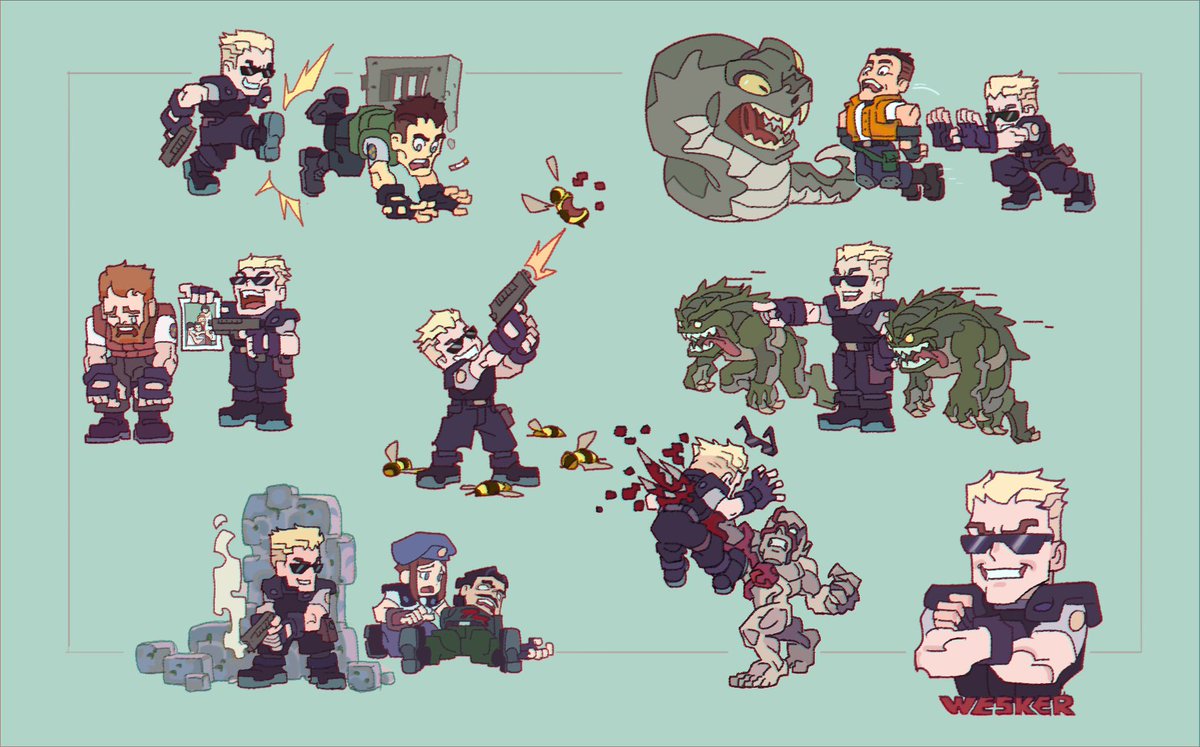 "A few years back I made some Resident Evil packs with chibi versions of Jill and Leon. Now it’s finally Wesker’s turn — our favorite villain and his exploits!"
#ResidentEvil #albertwesker