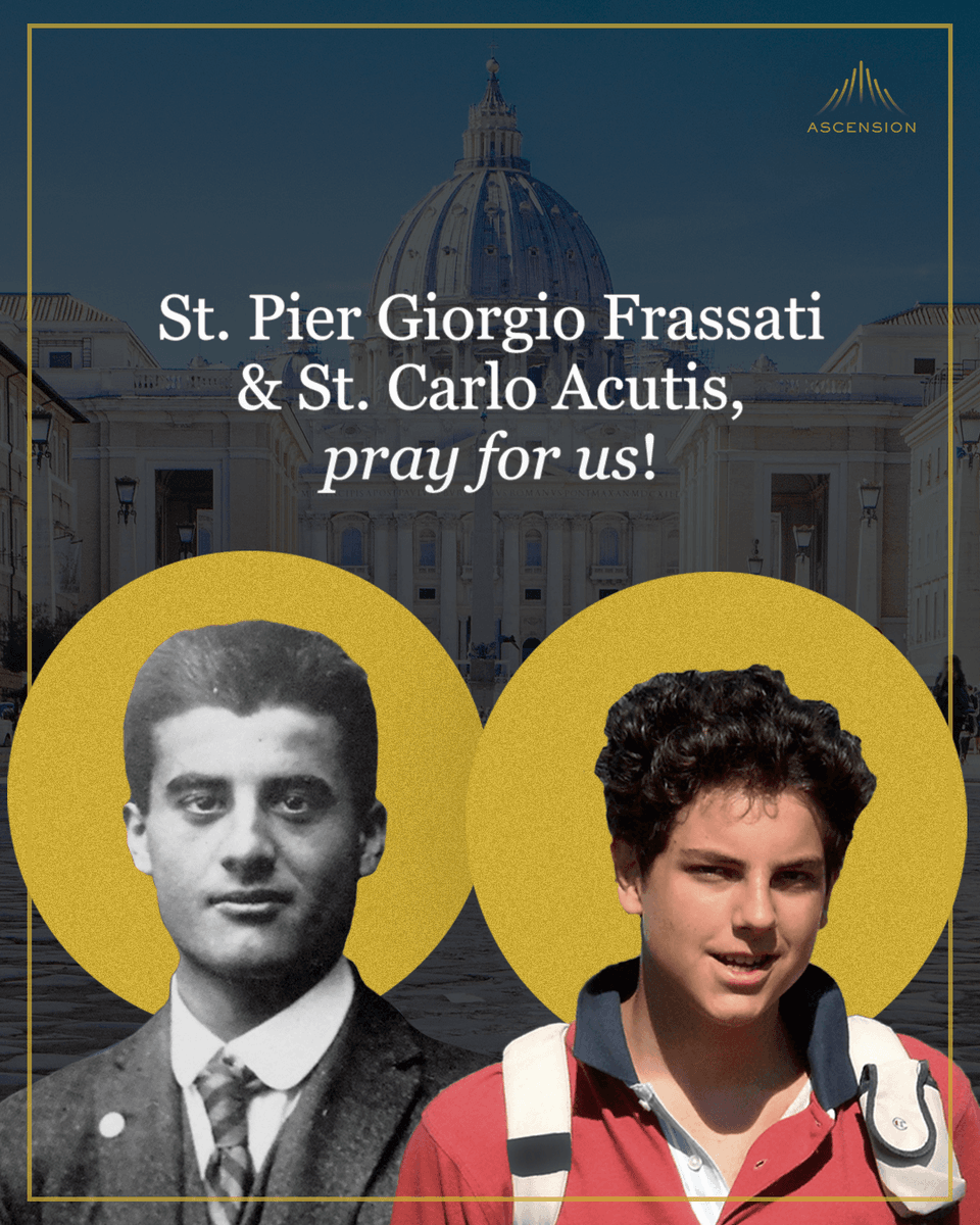 AscensionPress's tweet image. St. Pier Giorgio Frassati &amp;amp; St. Carlo Acutis, pray for us! 🙏