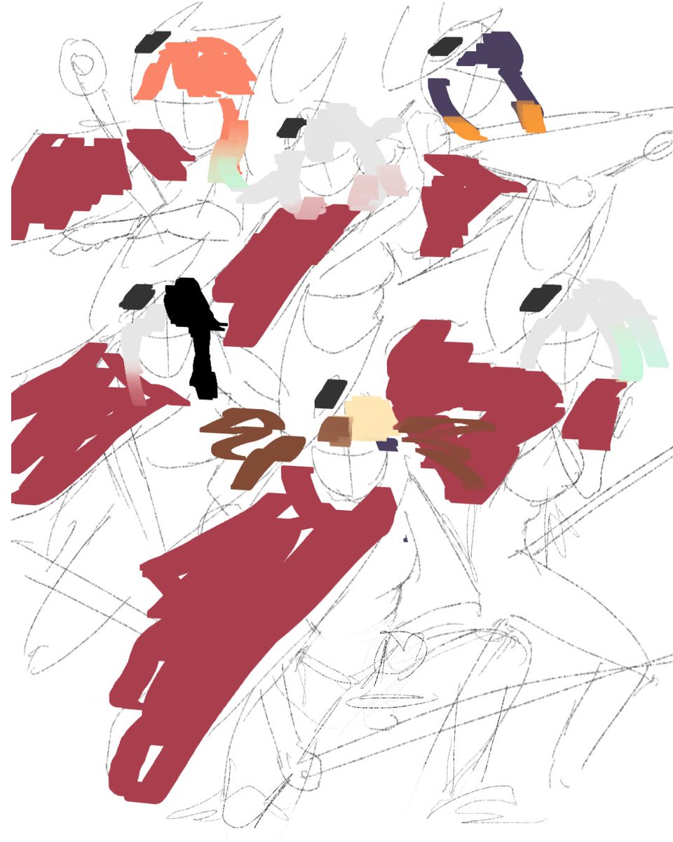 WIP of the HoloEN girls who've played Silksong so far. Kiara, Ina, Biboo, Shiori, CC, and Gigi. Can't promise it'll be done by tomorrow, but I’ll do my best.

#silksong #silksongfanart #HololiveEN #KFPicasso #inART #bijouwled #ShiorinSketch #Immergination #rkggk