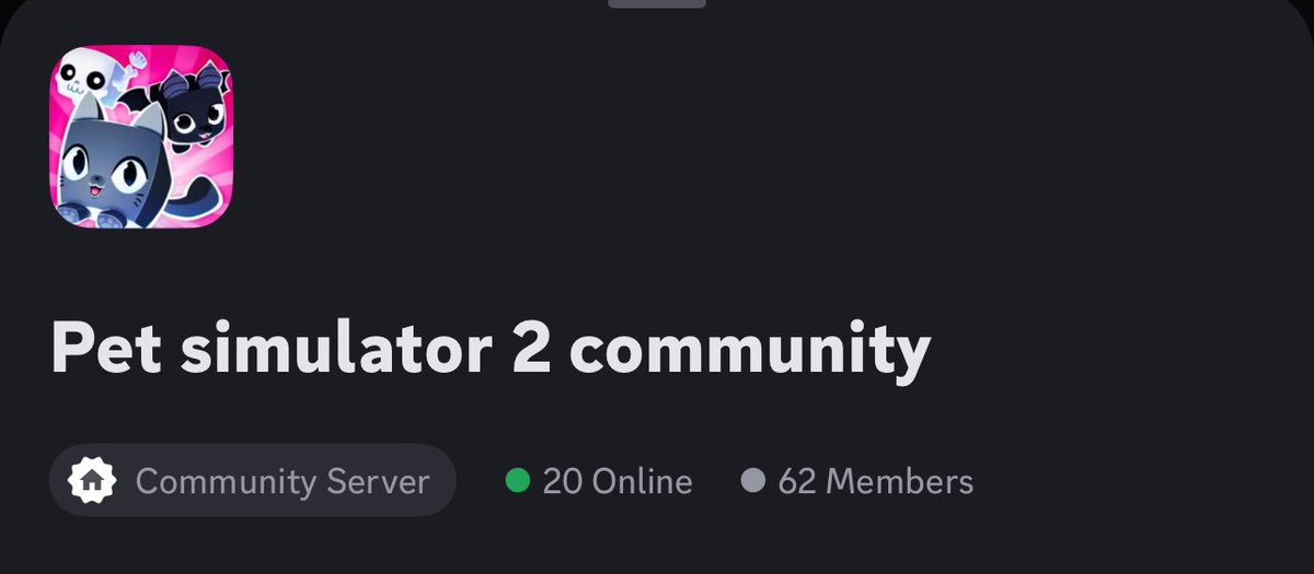 Make dure to check out Pet simulator 2 community on discord! The biggest community of the game so far! It includes useful information, ideas, giveaways, chatting and much more! You can search it on disboard discord.gg/e9TA4aXF