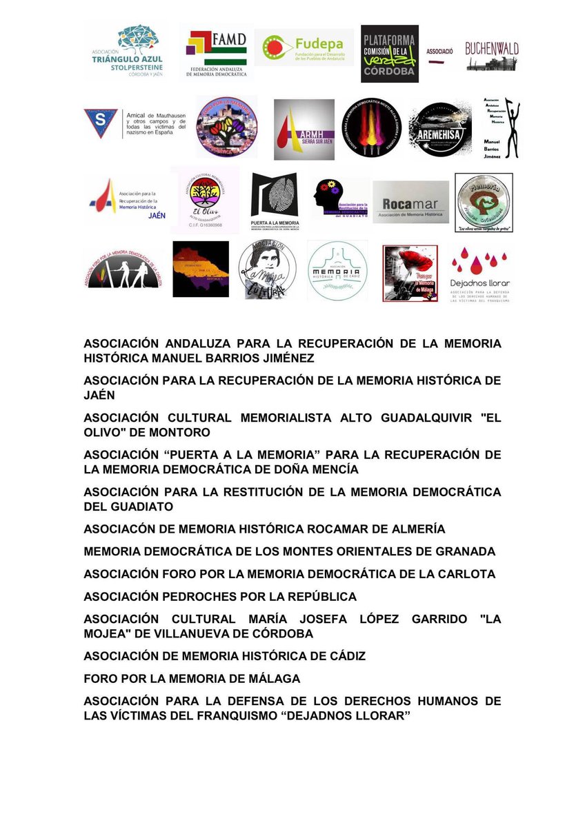 📜Escrito de repulsa unánime de 23 entidades memorialistas a las palabras de Miguel Tellado