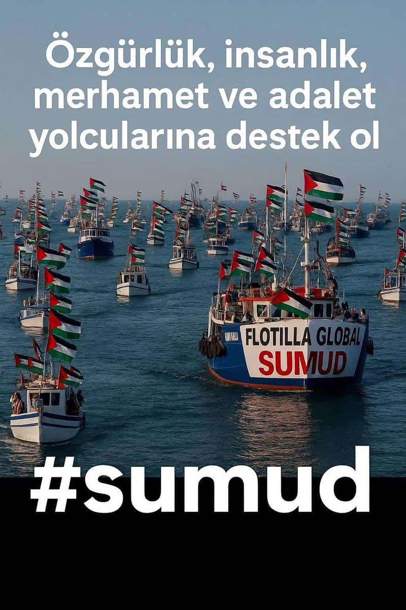 Gazze için özgürlük☝🏼
Gazze için insanlık☝🏽
Gazze için adalet☝🏿

Özgürlük, insanlık, merhamet 
ve adalet yolcularına;
İnsanlığın ortak vicdanı 
Sumud Filosu’na 
selam olsun. 

#Sumud 🇹🇷
#SumudForGaza
#FilistinÖzgürOlanaDek