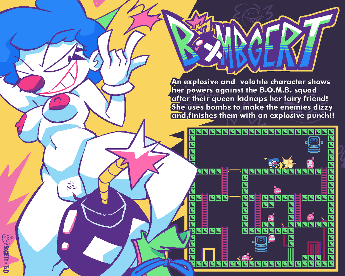 Bombgert is a character from the obscure 90's arcade game "Bombastic Nitro Fiery" ! More about this lost piece of media coming up soon! 💣