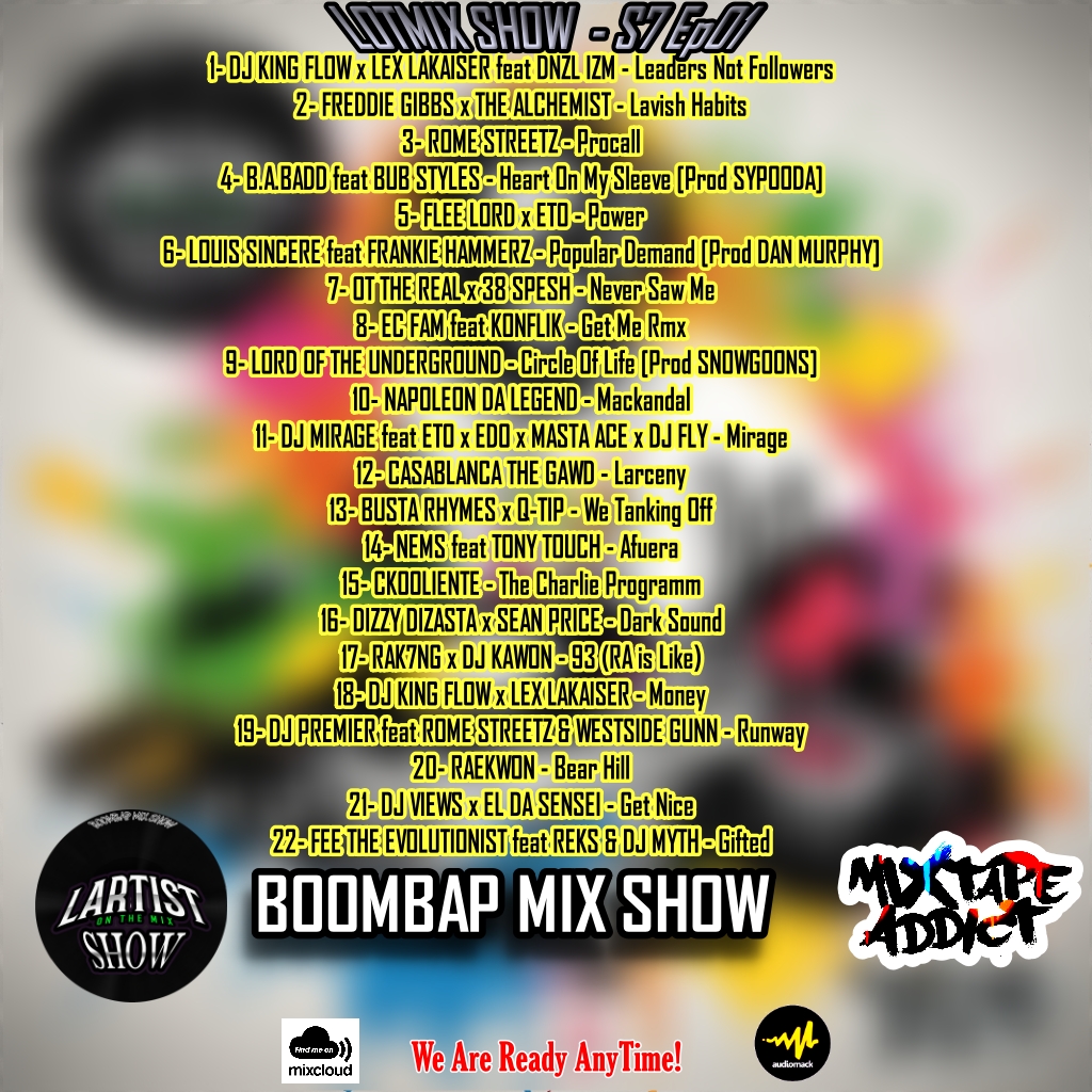 🚨NEW LOTMIX SHOW-S7Ep01 by @dj_lotmix ft <a href="/miragedeejay/">DJ Mirage</a> <a href="/edogboston/">Edo.G</a> <a href="/mastaace/">Masta Ace</a> <a href="/Casathegawd/">Casablanca the Gawd</a> <a href="/BustaRhymes/">Busta Rhymes</a> <a href="/QtipTheAbstract/">QTip</a> <a href="/NEMS_FYL/">NEMS YORK CITY</a>  <a href="/CKooliente/">CKooliènte</a> @leroycurriculum <a href="/ra_k7ng/">☀️RA K7NG👑</a> <a href="/FeeEvolutionist/">Fee the Evolutionist</a> <a href="/REKSHipHop/">ReksHipHopDotCom</a> <a href="/DJMyth603/">The Turntable Clark Gable 👨🏻</a> <a href="/dj_views/">Dj Views</a> <a href="/eldasensei/">El Da Sensei</a> &amp;more

🎧[AUDIOMACK] : audiomack.com/dj_lotmix/song…