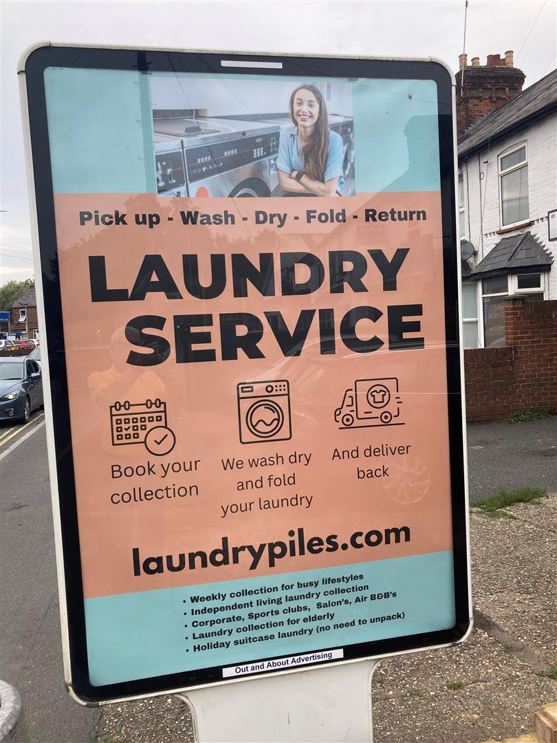 My new Client - Laundry Piles #Poster on display in #Marlow &amp; #HighWycombe #OOH #OutAndAboutAdvertising