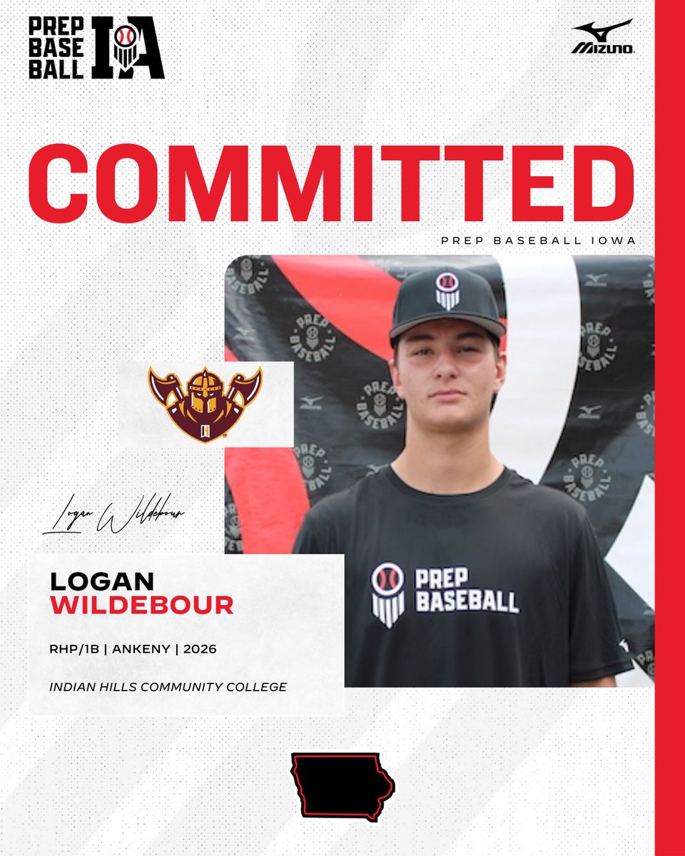 🎓𝐂𝐨𝐦𝐦𝐢𝐭𝐦𝐞𝐧𝐭 𝐖𝐚𝐭𝐜𝐡🎓

Logan Wildebour, (2026, RHP/1B, Ankeny) commits to Indian Hills Community College.

👤 loom.ly/lZZ8AmE

<a href="/LoganWildebour/">Logan Wildebour</a> ✖️ <a href="/IHCCBaseball/">Indian Hills Baseball</a>