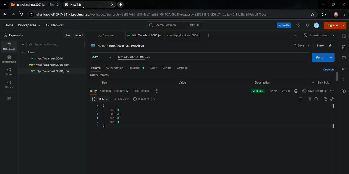 PatelNiharika05's tweet image. 🗓️Day : 43/75
✅ Learnt about Express Js's :
🔸Response, request and routers
🔸GET, POST, PUT methods of request
🔸 Response methods(send, end, sendFile etc.)
✅ Learnt to use Postman.
#WebDevelopment #codewithharry #75DaysOfCode