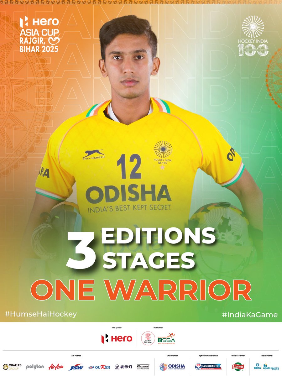 𝐒𝐭𝐚𝐧𝐝𝐢𝐧𝐠 𝐭𝐚𝐥𝐥 𝐢𝐧 𝐟𝐫𝐨𝐧𝐭 𝐨𝐟 𝐭𝐡𝐞 𝐠𝐨𝐚𝐥! 🧤

Suraj Karkera achieves a historic milestone, becoming the first Indian goalkeeper to compete in three Asia Cups. 🇮🇳

#HockeyIndia #IndiaKaGame #HumseHaiHockey #HeroAsiaCupRajgir