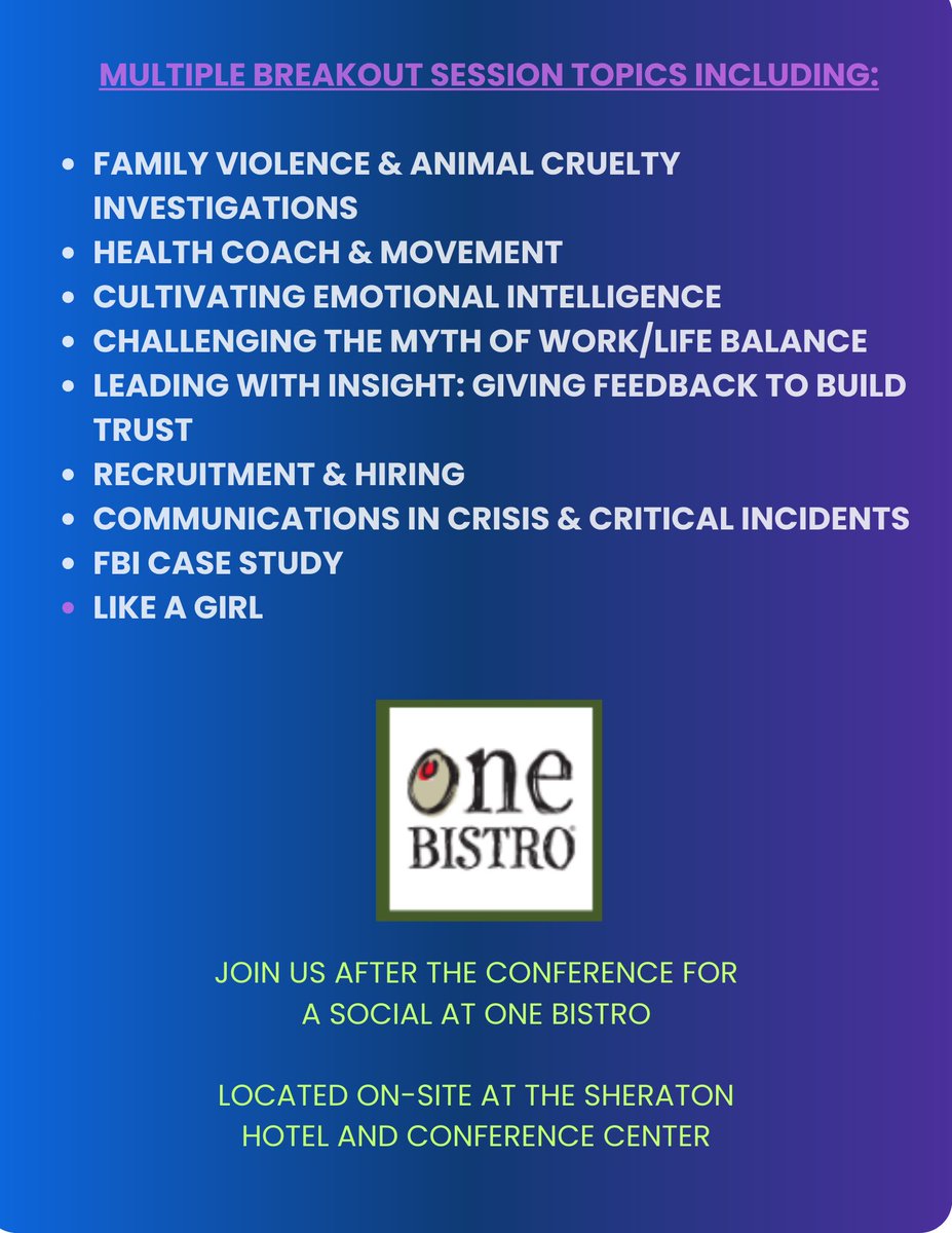 #MAWLE 18th annual conference October 28 at Sheraton Norwood.  We have a wonderful lineup of presenters &amp; speakers.  Shoutout to our amazing sponsors.  Register at mawle.org or contact me for more info. <a href="/NorfolkSheriff/">Norfolk Sheriff, MA</a> <a href="/NorwoodPolice/">Norwood Police</a> <a href="/FirstNet/">FirstNet, Built with AT&T</a> <a href="/OneBistro/">One Bistro</a>