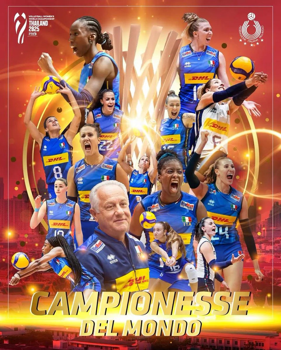 “This team never gives up.” 💙🏐
Italy are World Champions, proof that passion beats talent when the game gets tough 🇮🇹🏆

#ItalyVolleyball #WorldChampions #ForzaAzzurre #Leadership
