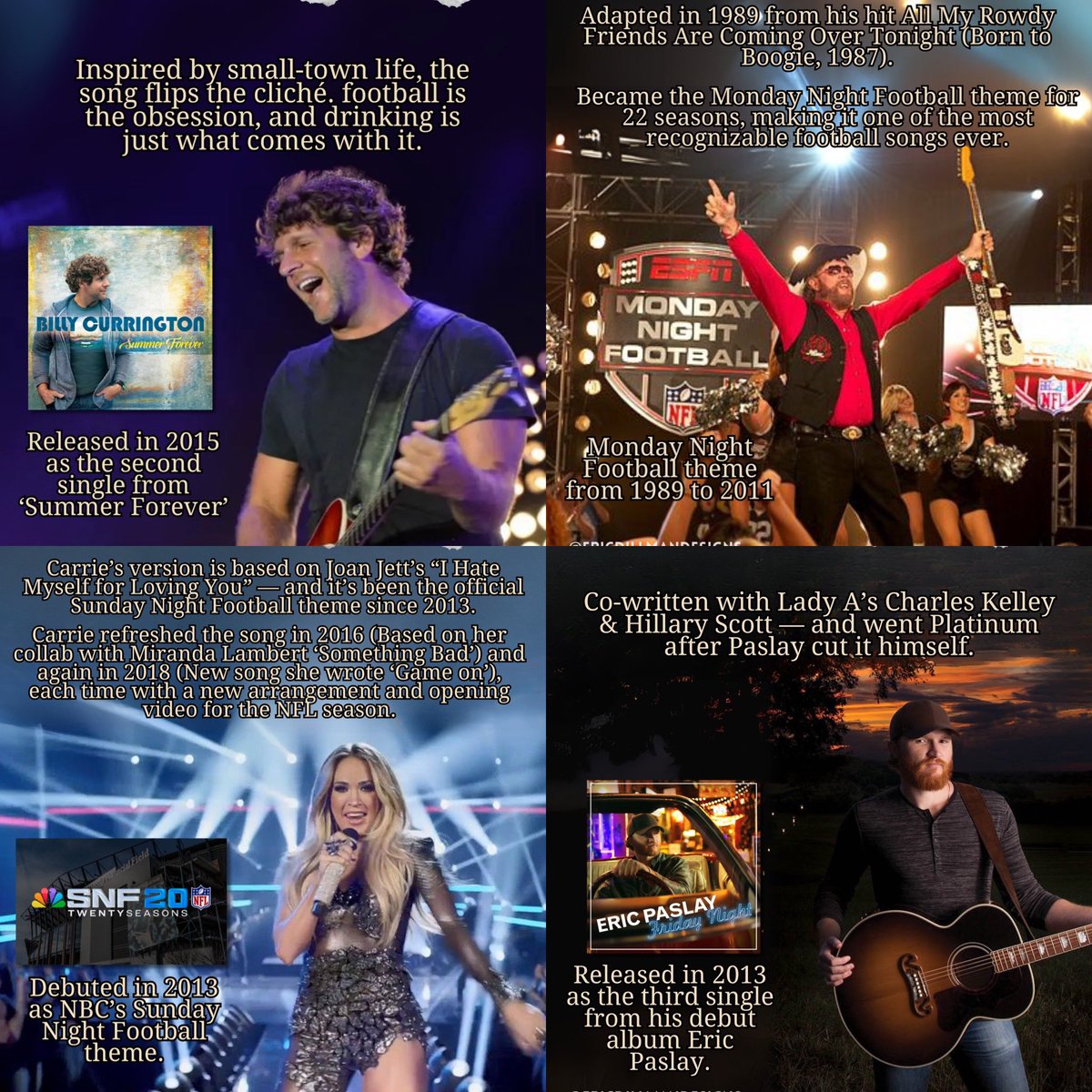 EricDillmanDzn's tweet image. Country music + football just fit. From small-town Friday nights to NFL Sundays, these songs became football anthems. Here are my Top 5 Country Football Songs of All Time. Which one’s your favorite? #CountryMusic #Football