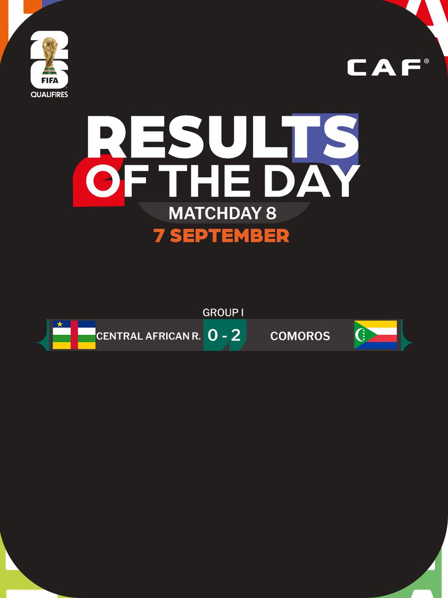 CAF_Online's tweet image. A winning start to Matchday 8 for Comoros. ☑ 

#WCQ