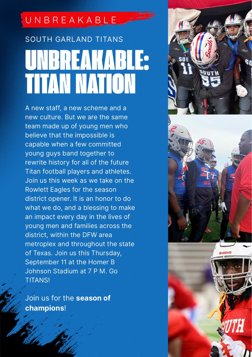 U N B R E A K A B L E | T I T A N 🔴🏈🔵