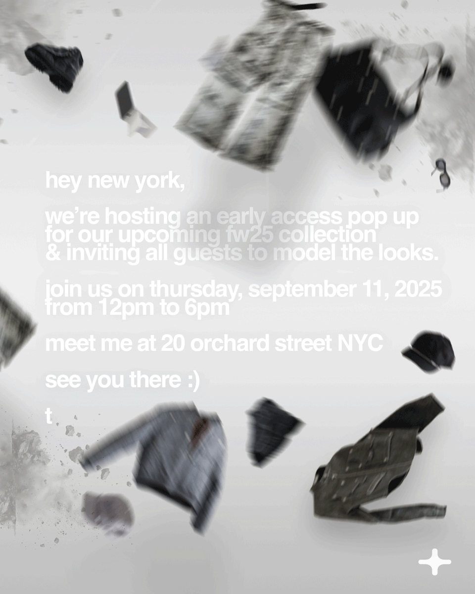 TOMBOGO's tweet photo. NYFW LOOKBOOK &amp; POP UP: We are inviting all of NYC to model our FW25 Collection

RSVP ONLY: https://t.co/qBnQPAYCDj https://t.co/eT1WSzq2Fl