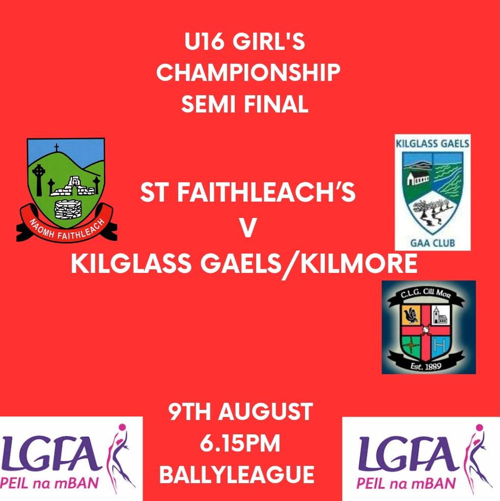 Fixtures for Monday and Tuesday evening in Ballyleague 
#StFaithleachsLadies