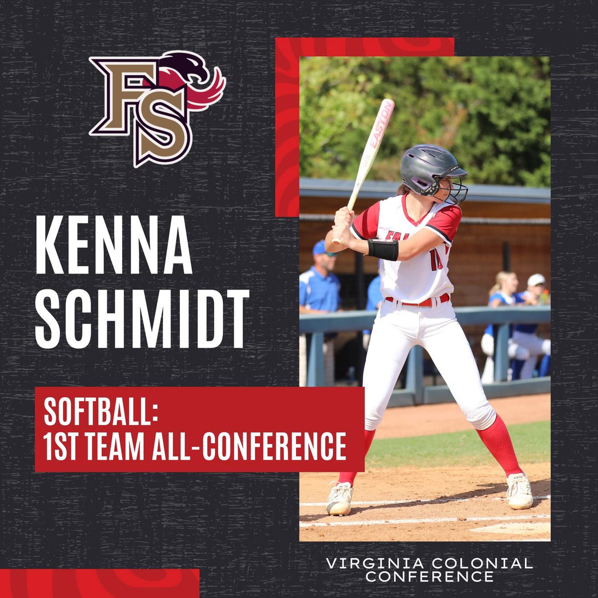 Proud to share that my Varsity Softball team finished the regular season as Co Runner-Ups in the Virginia Colonial Conference!🥎

Honored to be named 1st Team All-Conference alongside 2 of my amazing Falcon teammates.