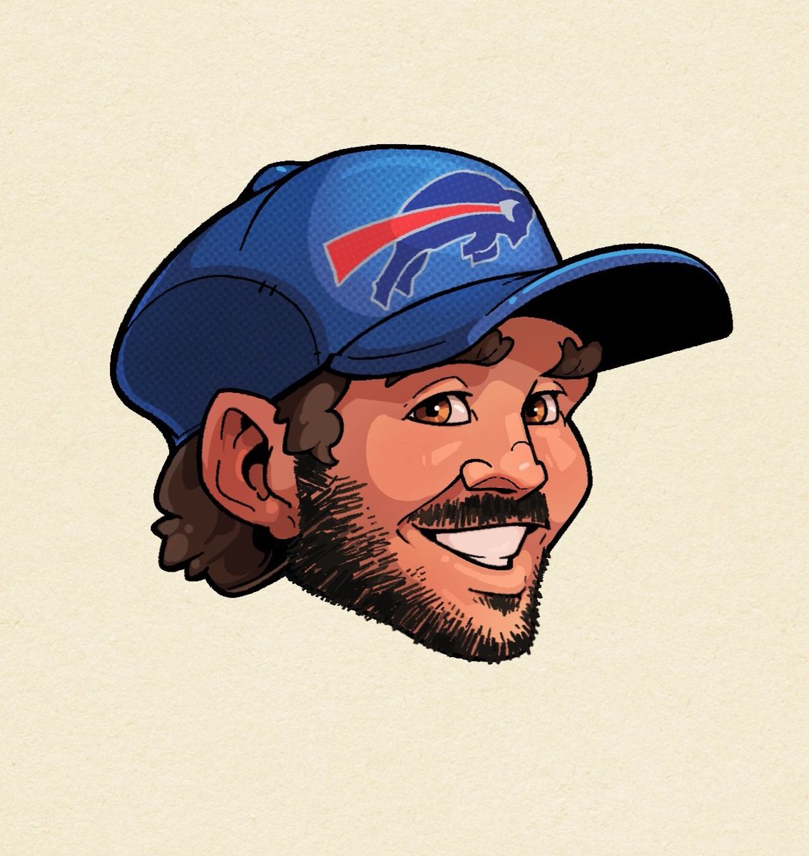 DevonKArt's tweet photo. It's game day!! So ready for Bills football to be back. Hoping this is FINALLY the year MVP17 leads the team to that elusive Lombardi trophy.

I made this Josh Allen head sticker a few weeks back. 
-
#BuffaloBills #JoshAllen #procreate #nfl https://t.co/iytFtHnrkF