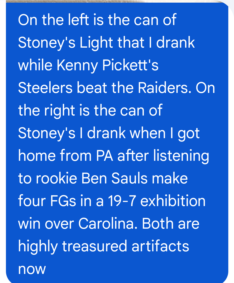<a href="/StoneysBeer_/">Stoney's Beer</a> 
Hoping to crack open another can today and savor another winning moment etched in Stoney's #HereWeGo