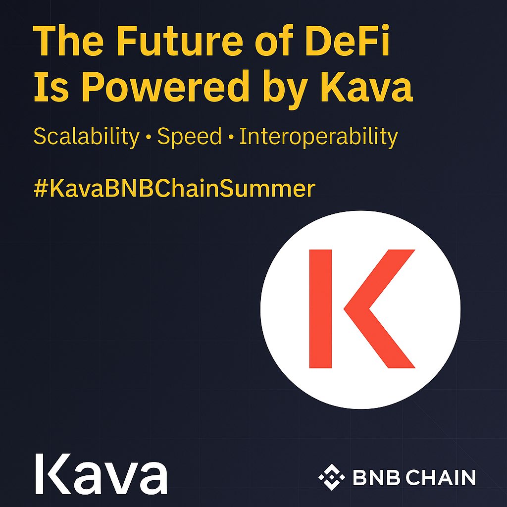 DisCryptic's tweet image. 🚀 Kava is leading the next phase of cross-chain DeFi—powered by speed, scalability, &amp;amp; 125+ dApps on BNB Chain!
Experience true interoperability with @KAVA_CHAIN during the #KavaBNBChainSummer 🌞
$KAVA is not just a token, it’s infrastructure for tomorrow.