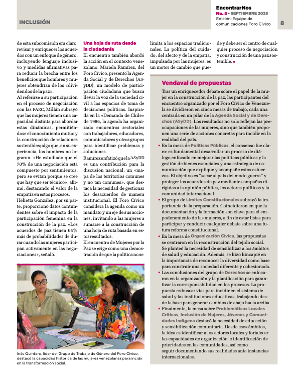 Encuentro #MujeresPorLaPaz, un vendaval de propuestas coordinado por <a href="/inesquinterom/">Ines Quintero</a>: "si existe una sociedad en la que el movimiento de mujeres tiene la fuerza para construir espacios para la paz y la negociación, es la venezolana". Más en #EncontrarNos👉 drive.google.com/file/d/1S8YAgF…