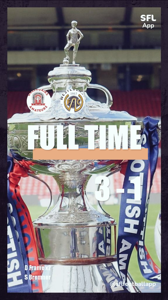 🚨FT RESULT🚨

Scottish cup 1st round🏆

Good result for the club after a poor start to our league campaign, always good to be in the draw for the next round💪

MTG💪🟠⚫️🟠

<a href="/L1veAtTheAmmys/">Live At The Ammys</a> <a href="/OfficialSMAFA/">SMAFA</a> <a href="/scottish_aff/">AmateurFixturesResultsSCO</a> 

#scottishamateurcup