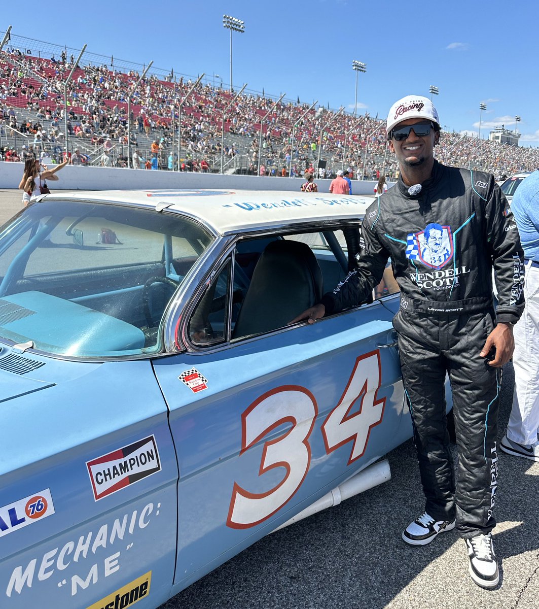 Sweet belated birthday present.

<a href="/LavarScott/">Lavar Scott</a> is getting to drive Wendell Scott’s car for parade laps today.