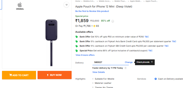 TechyBoostDeals's tweet image. Apple Pouch for iPhone 12 Mini @ ₹1,859

Buy link : fkrt.co/RlLxJQ

#Flipkart #Apple #MobileAccessories