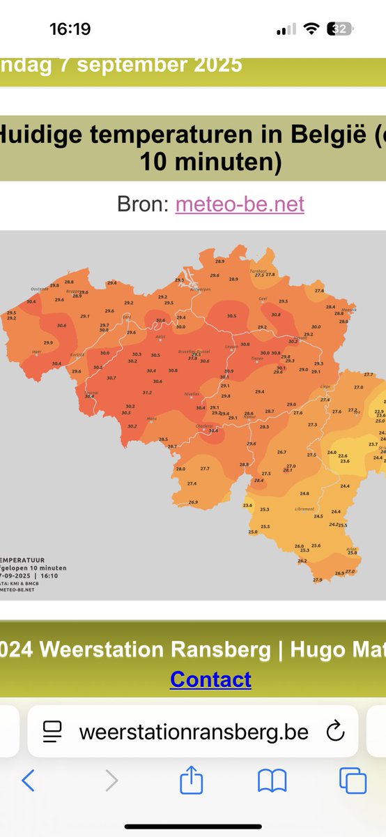 Grote delen van Vlaanderen zijn tropisch heet vandaag!!