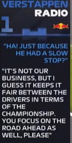 FastestPitStop's tweet photo. 😅| Max Verstappen had a very clear opinion on McLaren's tactics following a disastrous pitstop for Norris!

#F1 #ItalianGP https://t.co/rcvk29IK40