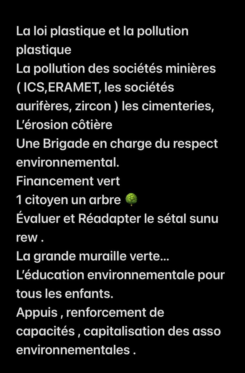 Bonjour <a href="/drelhadjiAdiouf/">Dr El Hadji Abdourahmane DIOUF</a> , mes félicitations et bienvenue dans notre monde . Il n’y a pas de temps à perdre je vous fais le topo des urgences environnementales . 
Bonne chasse.