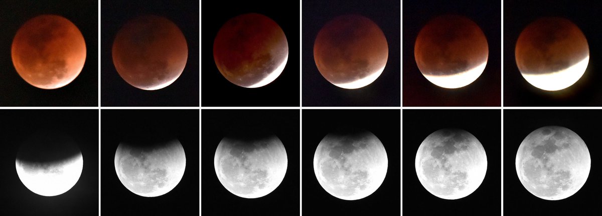 File--Different phases of moon during lunar eclipse in New Delhi 2018