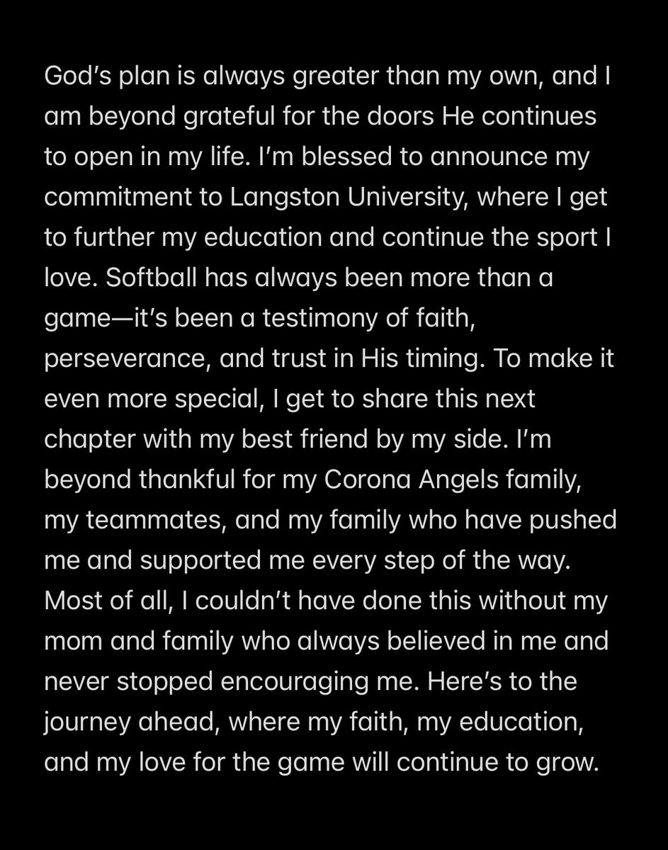 God is good! 🙌🏼

<a href="/LangstonSB/">Langston Softball</a> <a href="/PJ3sticks/">Pharis Jackson (PJ)</a> <a href="/coronaangelstx/">Corona Angels Texas</a> <a href="/SouthSanSB/">South San Bobcat Softball🥎</a> 

#Committed #LsUp