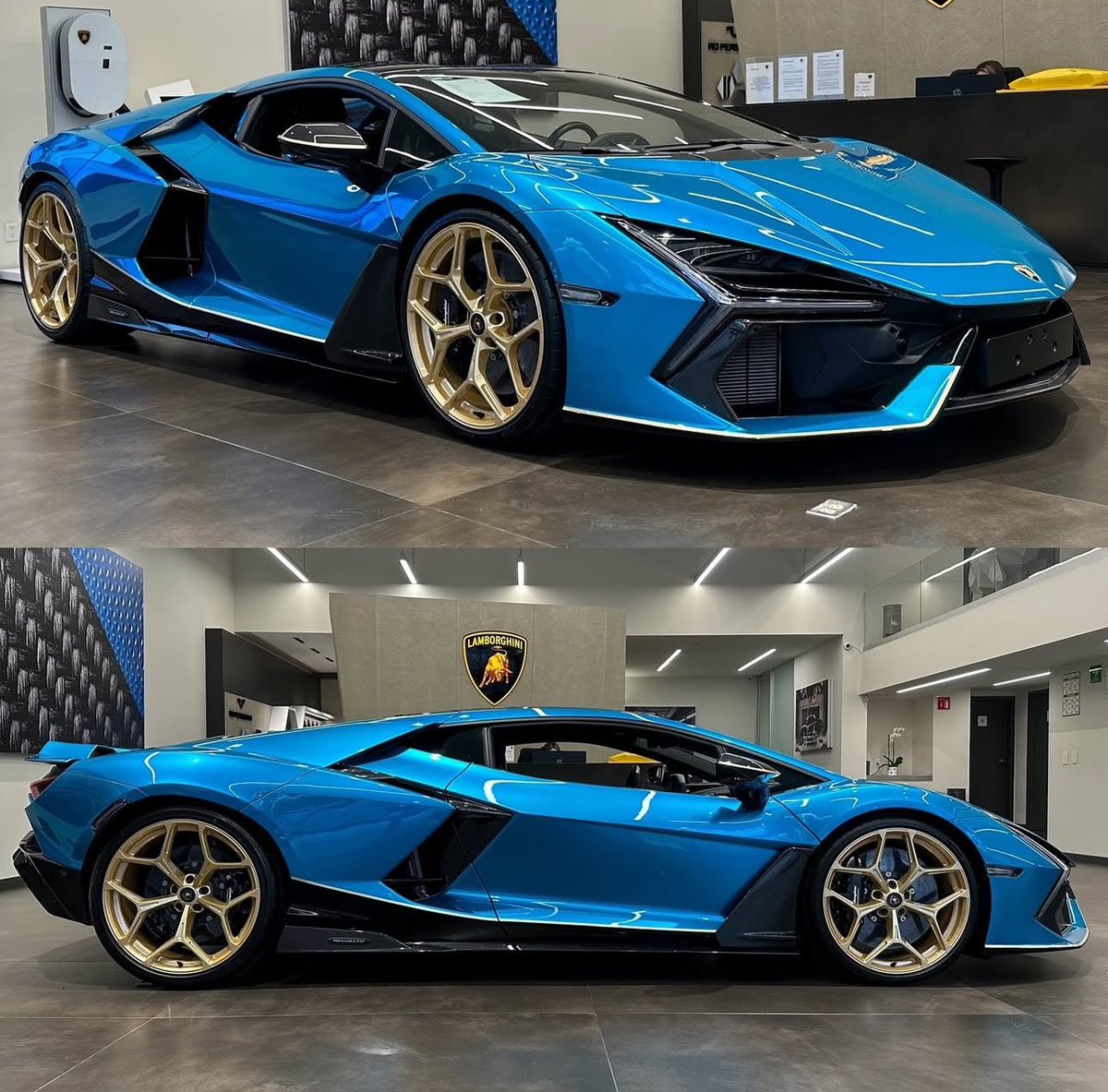 DailyLamboTM's tweet image. Revuelto spec'd in Blu Uranas