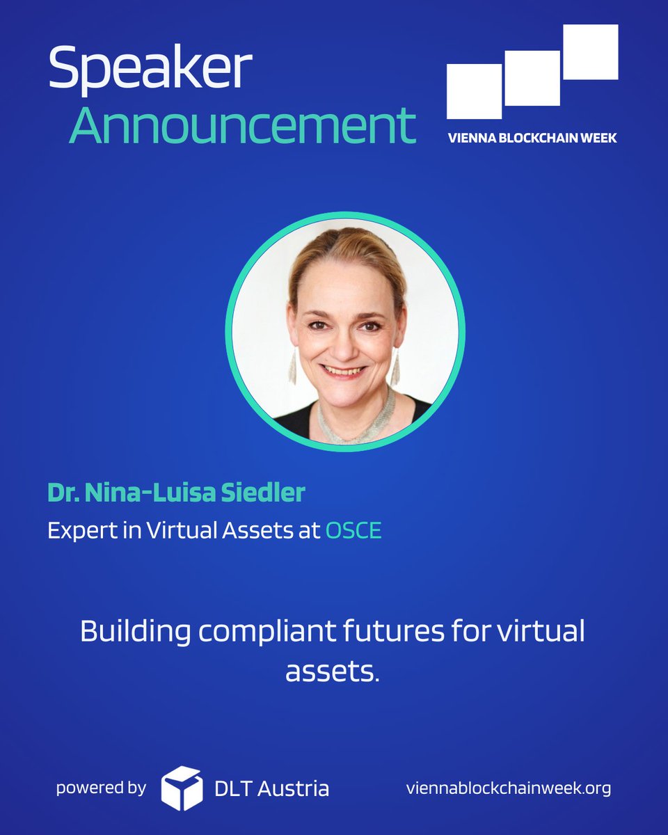 🔥 Speaker Announcement – Vienna Blockchain Week 2025 🚀

We are honored to welcome Dr. Nina-Luisa Siedler, Expert in Virtual Assets at the OSCE, to the stage at Vienna Blockchain Week 2025!

Nina is a highly respected lawyer at the intersection of finance, high-tech, and