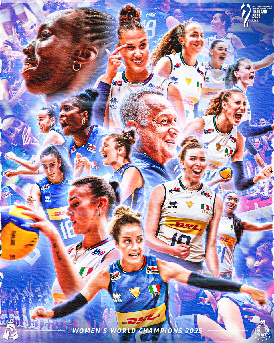 💙🏆🇮🇹 ORO MONDIALE PER LE AZZURRE!
L’ #Italia di #Velasco piega in Finale la #Turchia di #Santarelli e conquista l’ #oro #mondiale!!! 
Grazie ragazze! 

#iloveVolley #LaNazionale #volley #pallavolo #wwch #thailand2025 #Oro #Gold #Italy