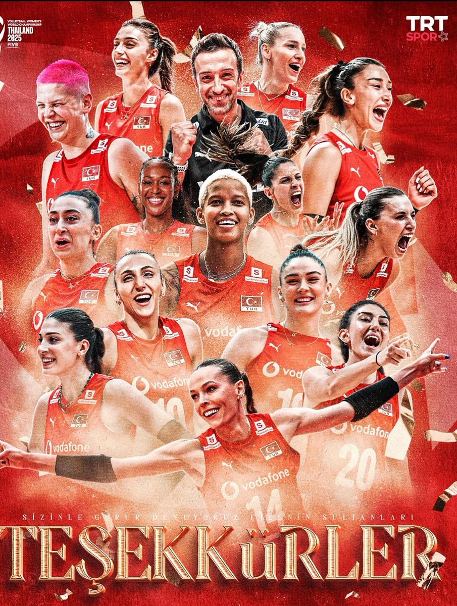🇹🇷FİLENİN SULTANLARI DÜNYA İKİNCİSİ

🏐A Milli Kadın Voleybol Takımımız, Dünya Voleybol Şampiyonası finalinde İtalya’ya 3-2 mağlup olarak gümüş madalyanın sahibi oldu.

👏TEŞEKKÜRLER SULTANLAR! 👏SİZİNLE NE KADAR GURUR DUYSAK AZ!
#voleyboltürkiye #bizvoleybolülkesiyiz🇹🇷 @tvforgtr
