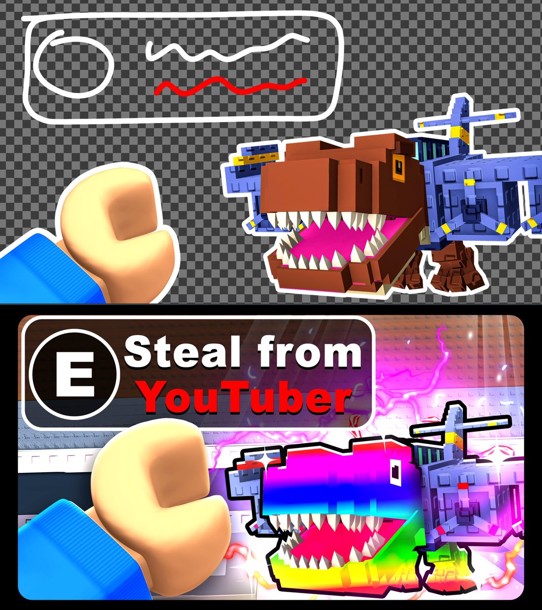 ROBLOX THUMBNAILS!

"Steal a Brainrot" thumbnails

❤️ + 🔃= 😍
#roblox #thumbnail #youtube