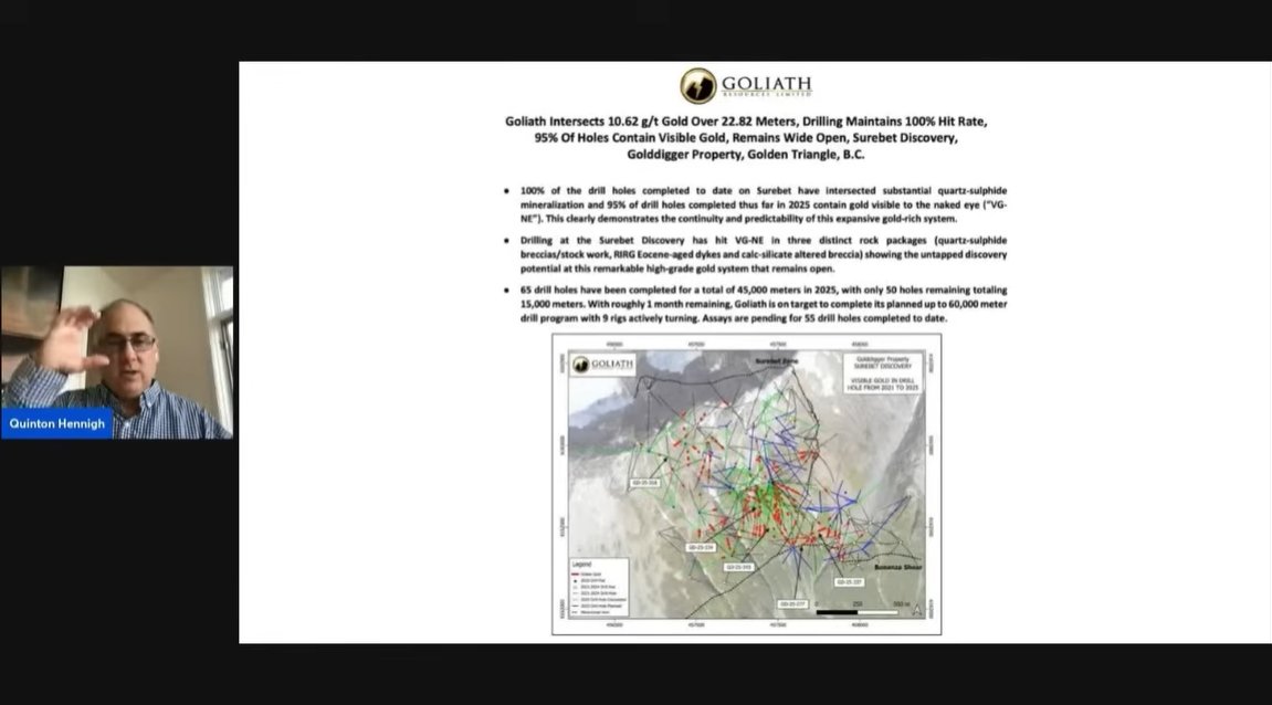 Still Open, and Still Growing-> Quinton Hennigh, Technical &amp; Geologic Advisor of Crescat Capital, a strategic shareholder of Goliath Resources, discusses our most recent news of intersecting 10.60 g/t #gold over 22.82 meters (a 242 grams*meters hole). Click to access.
👉