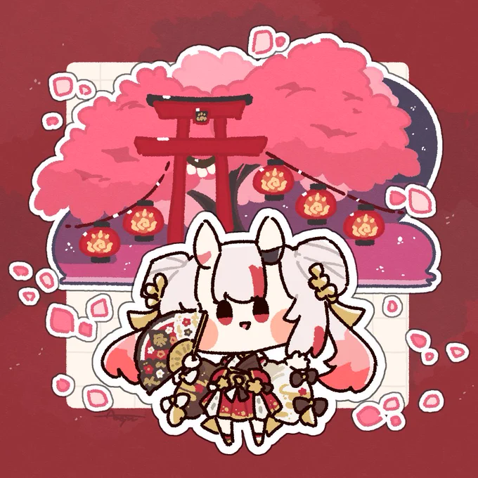 7周年新衣装かわ余でした!ライブステージもすき! #百鬼絵巻