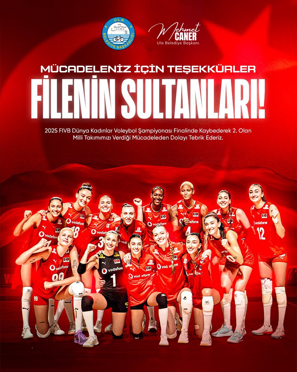 📣🇹🇷 Filenin Sultanları ile Gurur Duyuyoruz! 🇹🇷📣

2025 FIVB Dünya Kadınlar Voleybol Şampiyonası’nda final oynayarak dünya 2.’si olan Milli Takımımızı yürekten kutluyoruz.

Verdikleri mücadele, azim ve bize yaşattıkları gurur için teşekkürler Filenin Sultanları! 👏❤️🏐