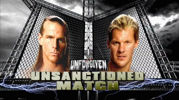 wrestle_hist's tweet photo. 9/7/2008
Shawn Michaels defeated Chris Jericho by technical knockout in an Unsanctioned Match at Unforgiven from the Quicken Loans Arena in Cleveland, Ohio.
#WWE #Unforgiven #ShawnMichaels #HBK #TheShowStopper #MrWrestleMania #ChrisJericho #Y2J #LionHeart #UnsanctionedMatch https://t.co/XsA0gXq7rb