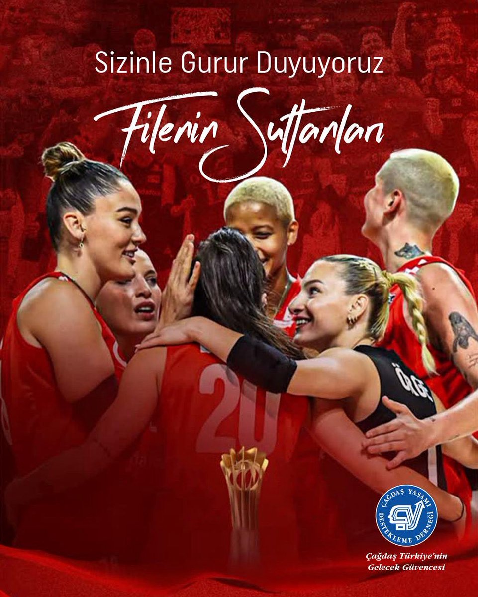 Türk voleybol tarihimizde bize bir ilki yaşatarak dünya şampiyonluğu finaline yükselen A Milli Kadın Voleybol Takımımızı, gösterdikleri çaba ve azimden dolayı kutluyoruz. 

Ülke olarak sizinle gurur duyuyoruz.

#ÇağdaşYaşamıDesteklemeDerneği 
#FileninSultanları