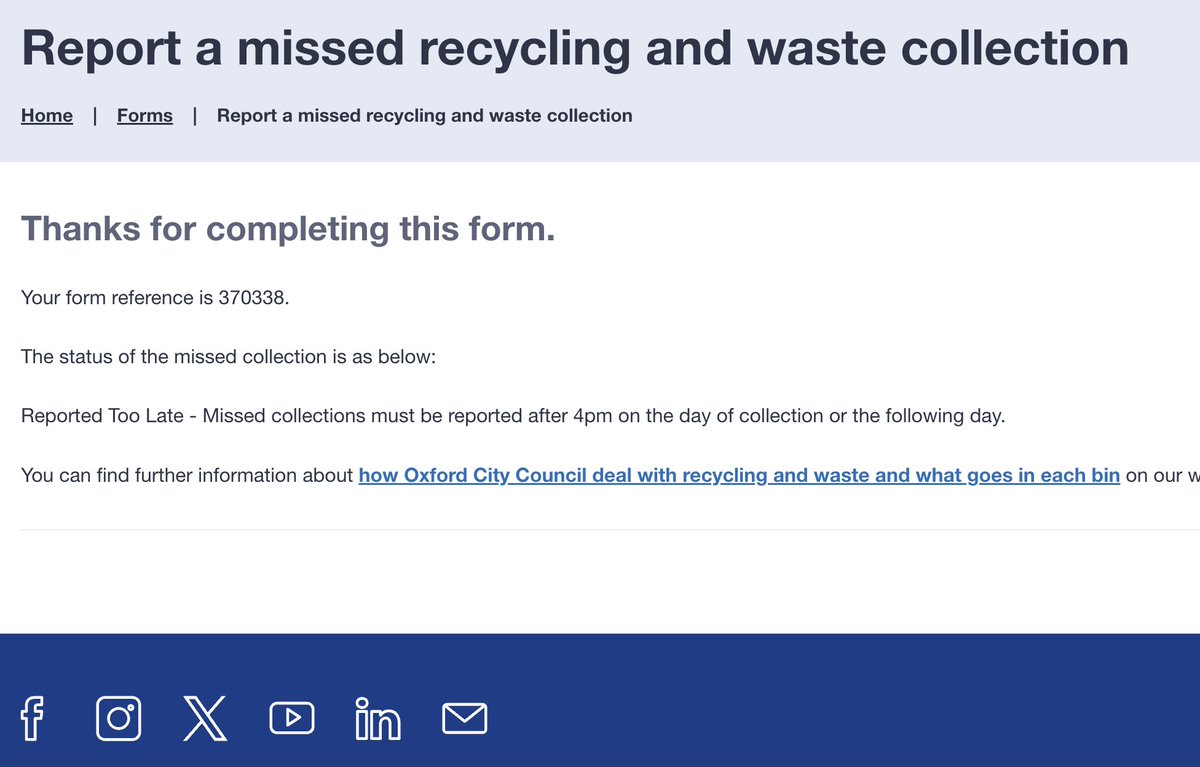 thanks <a href="/OxfordCity/">Oxford City Council</a> but this is a bit silly, can you come collect the overflowing bins pls
