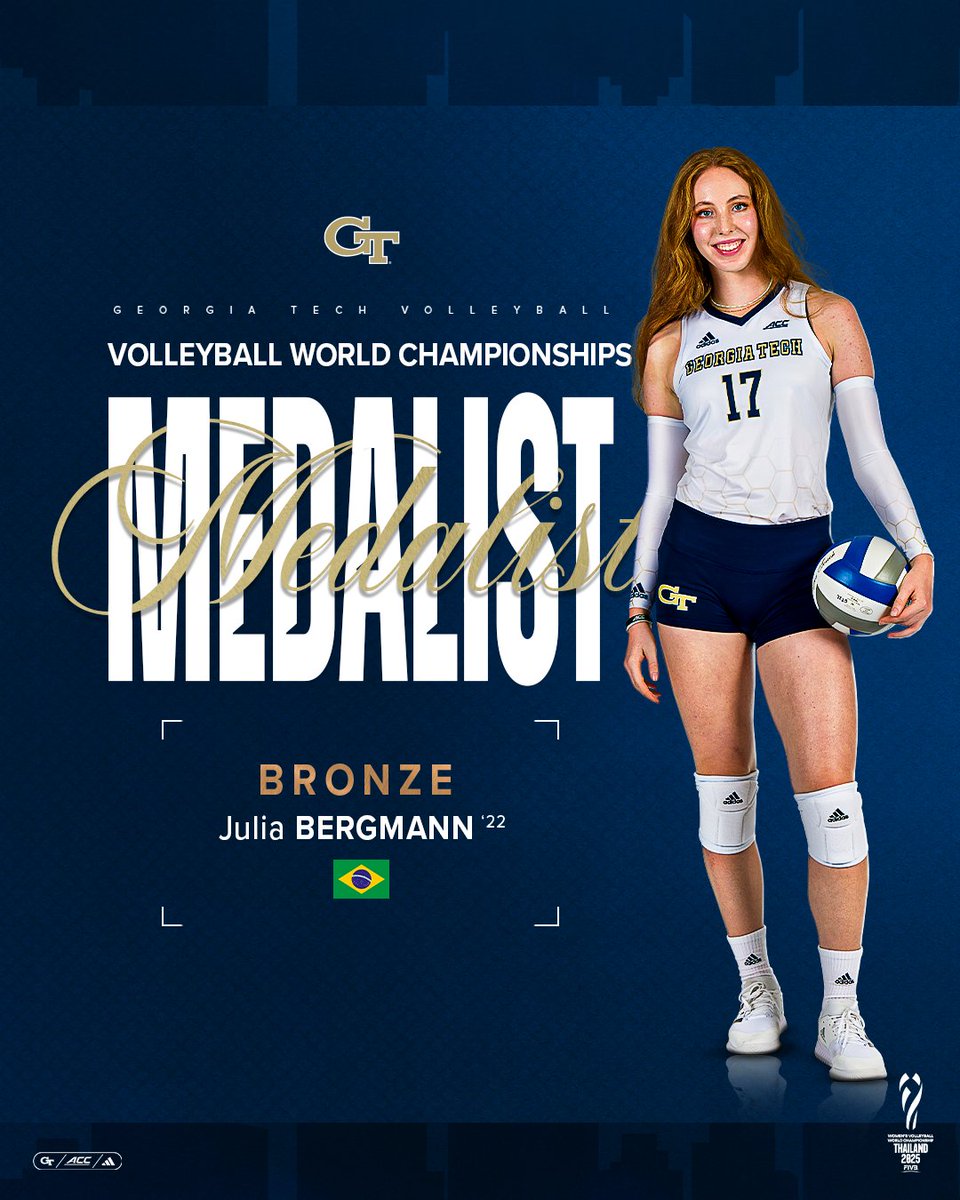 Couldn't be more proud 🥺

Congratulations to class of 2022 Tech volleyball alumna Julia Bergmann for earning a bronze medal with Brazil in the 2025 Volleyball World Championships! 

#StingEm × #PointTech 🐝 🇧🇷