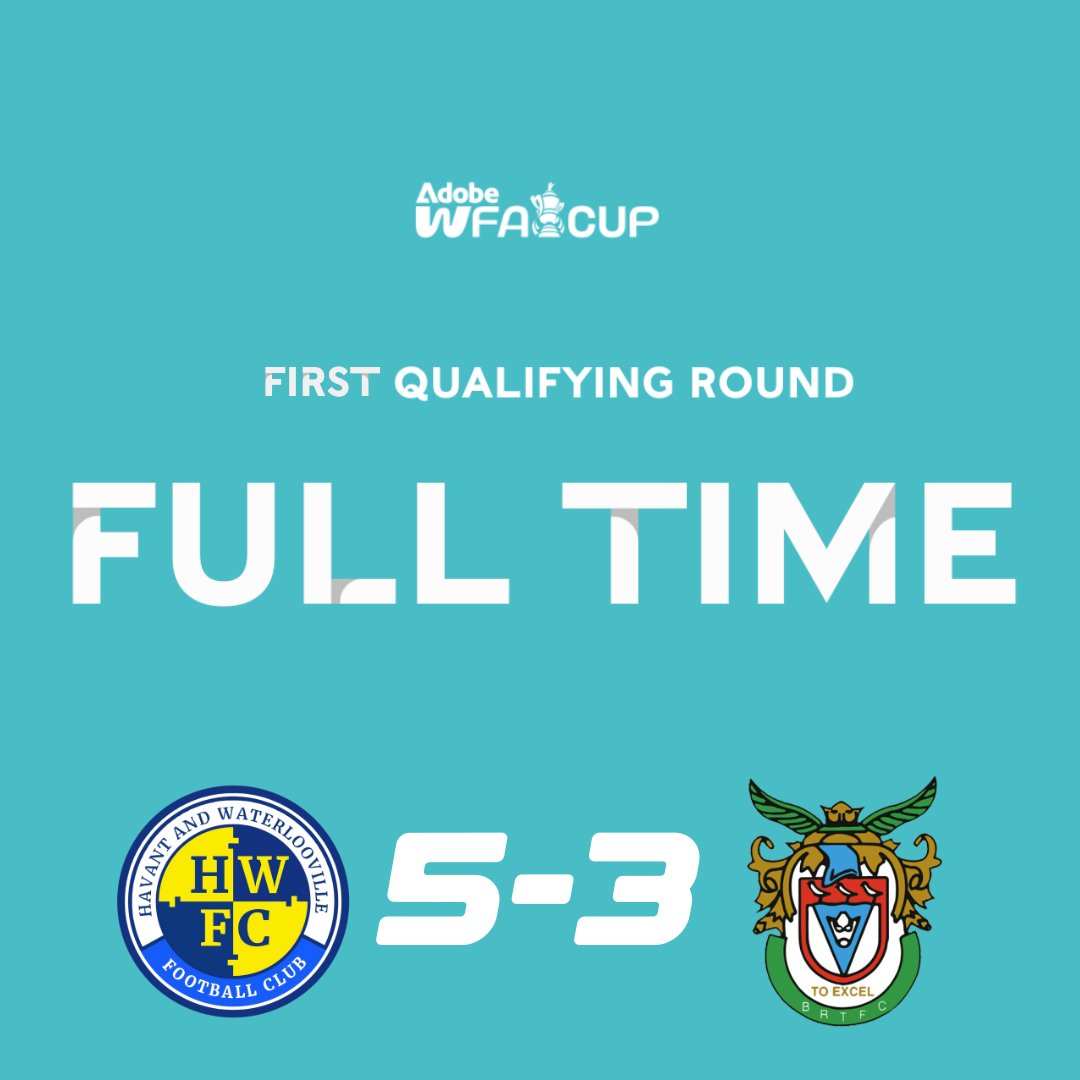 HWFCWomen's tweet photo. FULL TIME

A victory for the First Team as we go through! Brilliant from the Hawks today at The John Jenkins Stadium!!

Best of luck to Bognor for the rest of your Season!

⚪️ 5-3 🟣 #COYH https://t.co/jvlIZ1zXpk