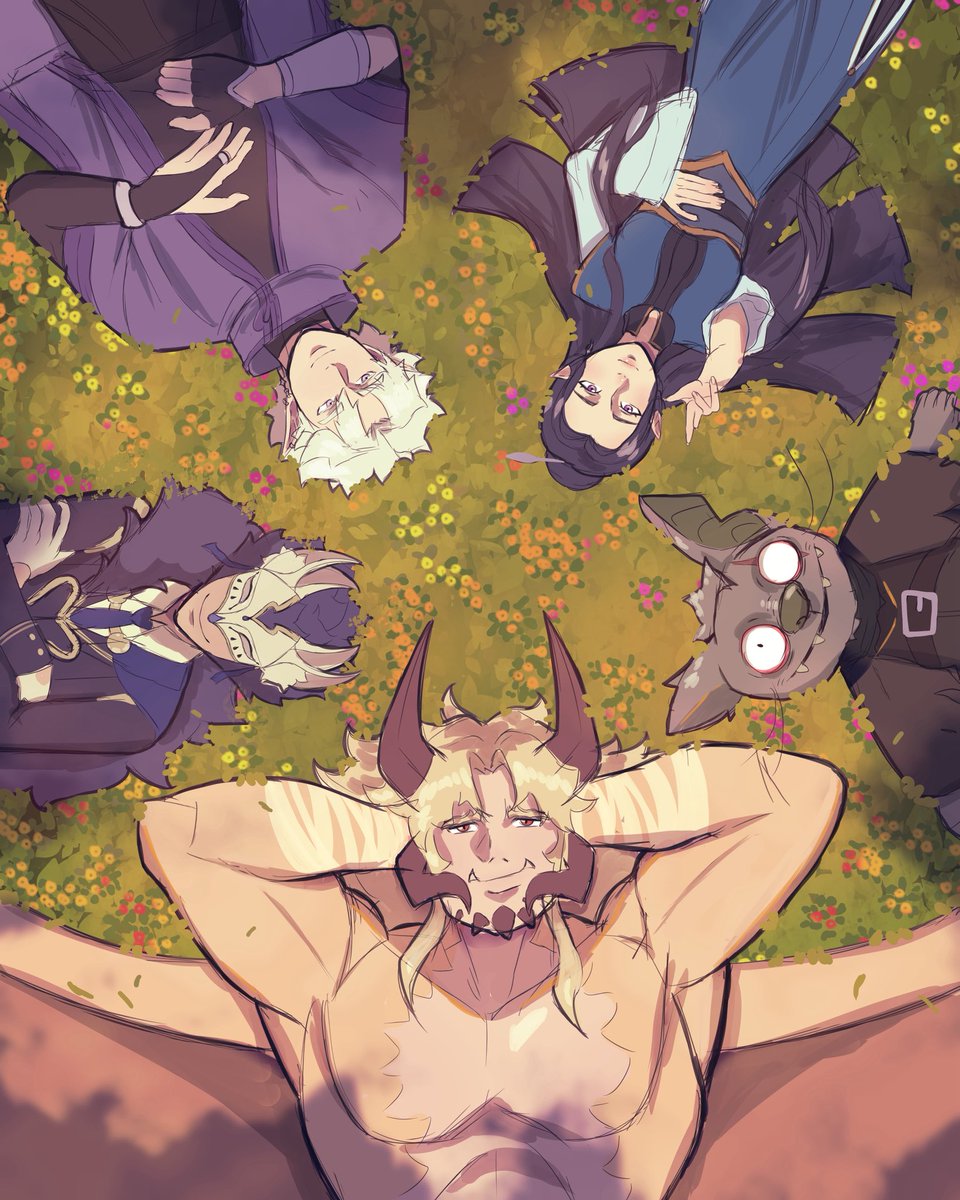 KingKyrios's tweet photo. My cute lil dnd party (before the trauma) 

#dnd #oc #art https://t.co/iZZhSb01CV